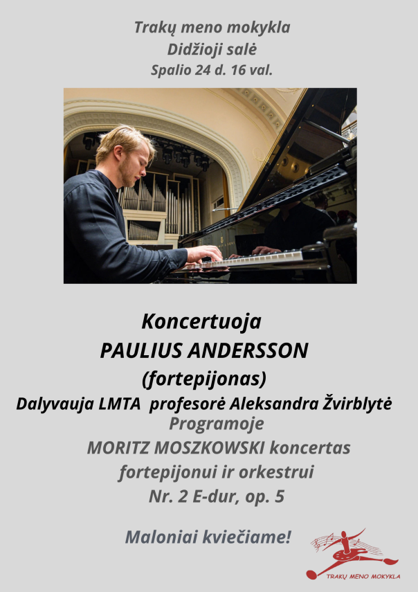 Kviečiame į Pauliaus Anderson (fortepijonas) koncertą!